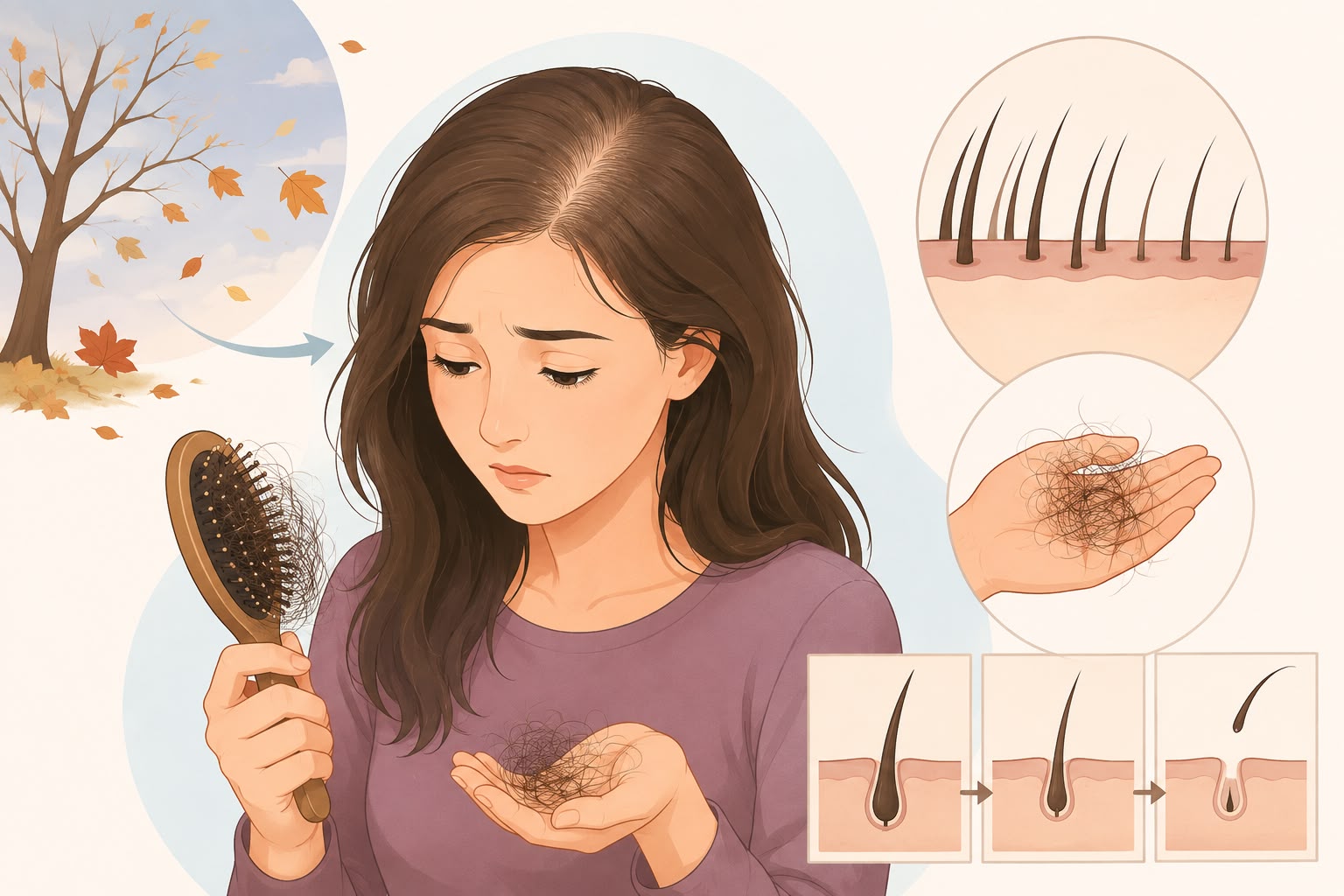 Mevsimsel saç dökülmesi (telogen effluvium) örneği